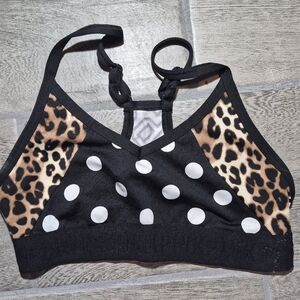 PINK Victoria's Secret Leopard and Polka Dot Sports Bra